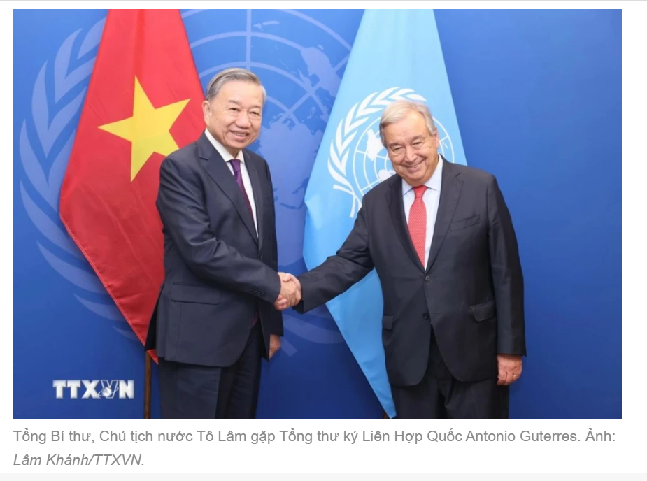 Tổng Bí thư, Chủ tịch nước Tô Lâm gặp Tổng Thư ký Liên hợp quốc António Guterres (25/9/2024)